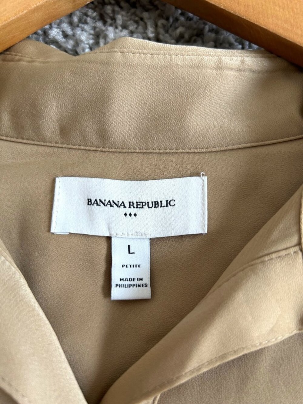 Banana Republic Womens Sz Large Beige Button-Down Shirt Dress With Belt - Picture 4 of 10